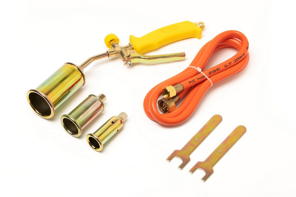 Пальник ручний газоповітряний MASTERTOOL з насадками Ø 25/35/50 мм 400 мм 3785 г/год 53 кВт 1300°C 44-5055 Рівне - фото 1