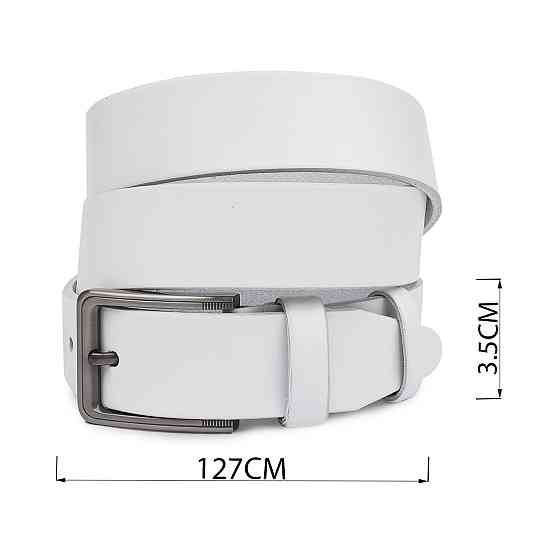 Гладкий стильний чоловічий ремінь Vintage 20718 Білий Київ