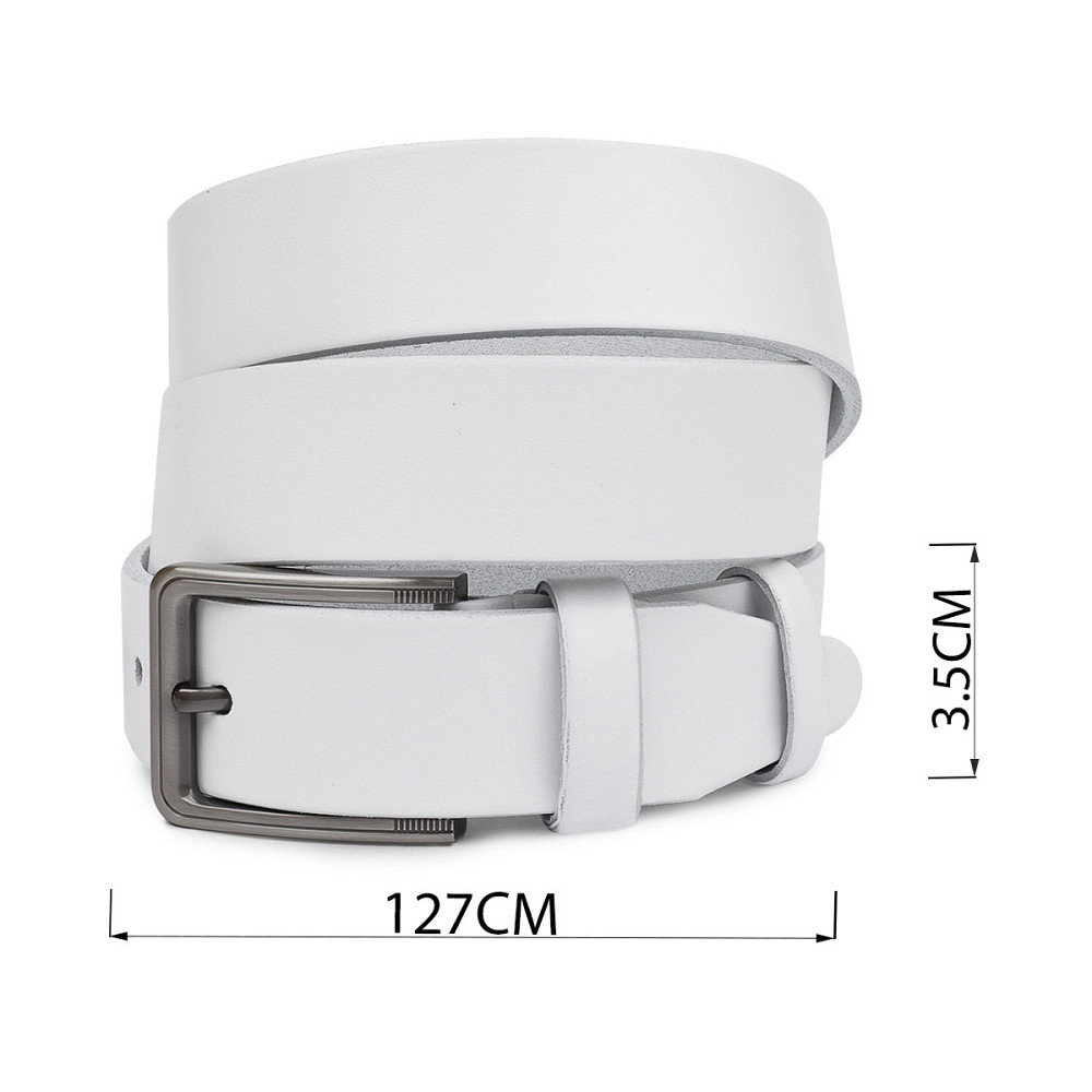 Гладкий стильний чоловічий ремінь Vintage 20718 Білий Київ - фото 3