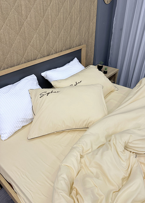 Комплект постільної білизни Сатин, Євро 200х230 Кремовий (88-144) Київ - фото 8
