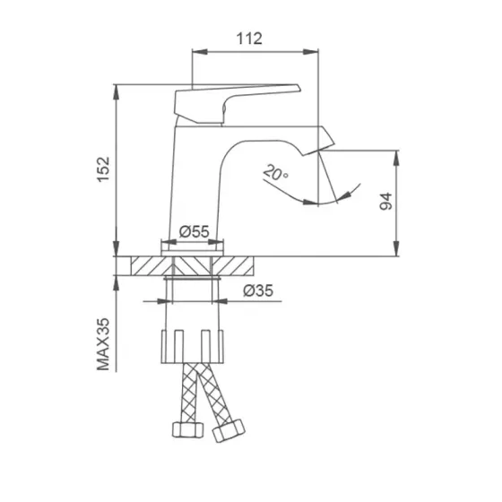 Змішувач для умивальника Frap F1071 хром Київ