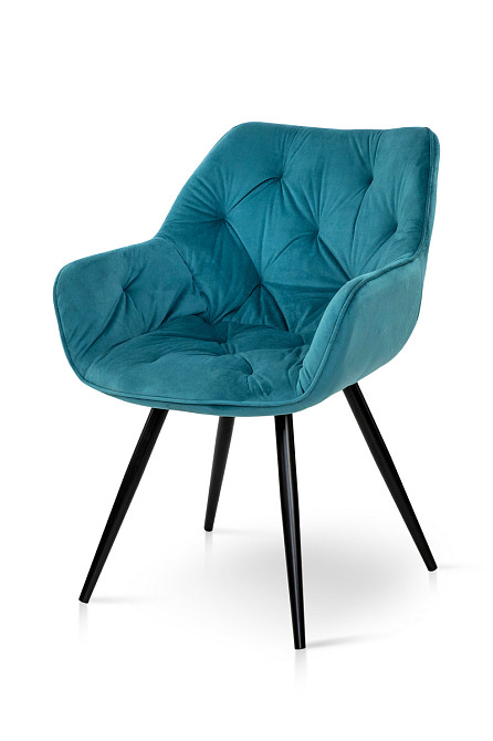 Крісло Парадіз HC-R18, чорний/ велюр аквамарин Київ - фото 1