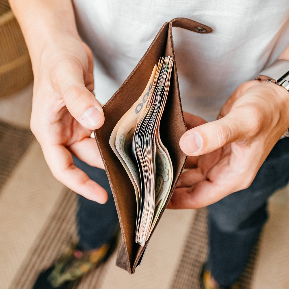 Гаманець чоловічий з натуральної шкіри Crazy Horse, місткий гаманець на кнопці, коричневийMasterSem Київ - фото 2