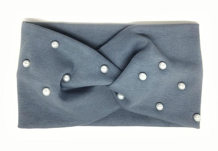 Повязка чалма серая с бусинами Киев - изображение 1