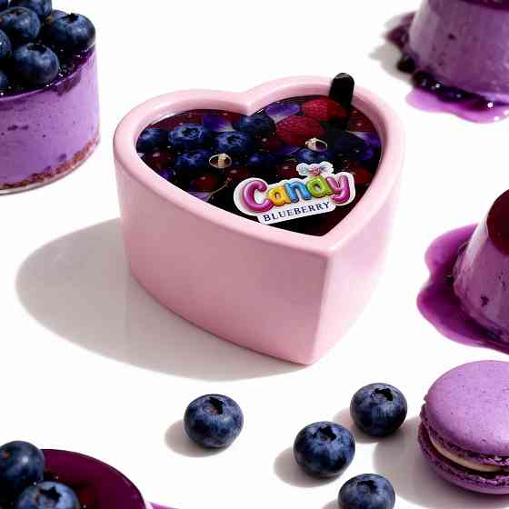Масажна свічка з ароматом чорниці Candy Blueberry у формі серця, 70 мл Sex Aura Київ