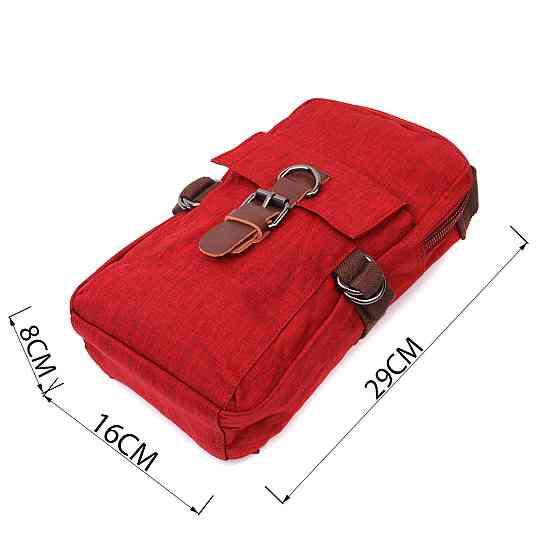 Стильная плечевая сумка для мужчин из плотного текстиля Vintage 22189 Бордовый Киев