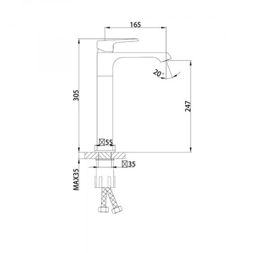 Змішувач для раковини високий Frap F1071-2 хром Київ - фото 7