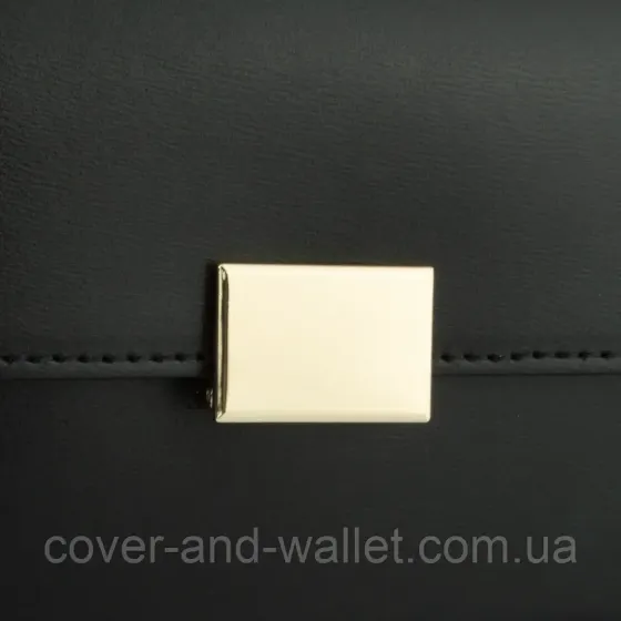 Маленька каркасна жіноча сумка чорного кольору з гладкої шкіри Virginia Conti Київ