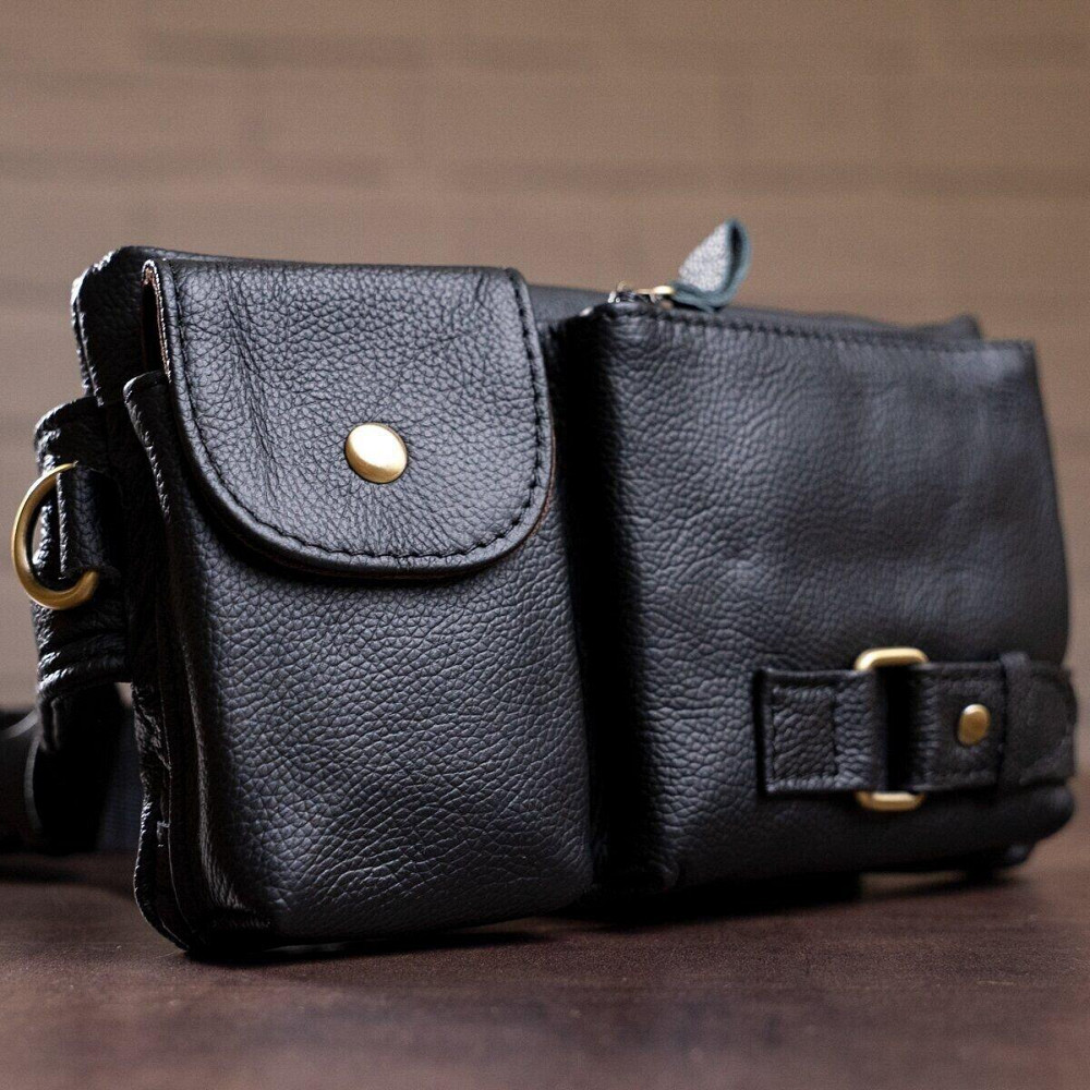 Сумка на пояс Vintage 14734 Чорна Київ - фото 6