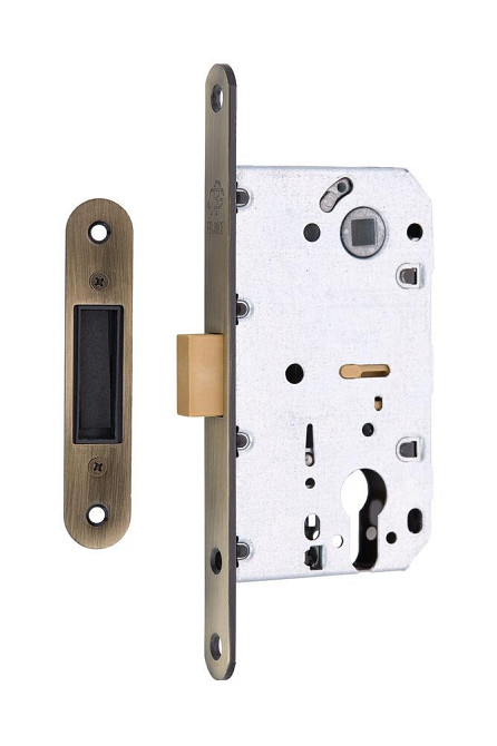 Магнітний замок для міжкімнатних дверей Gavroche GR 85M-EC AB бронза зі зворотньою планкою Київ - фото 1