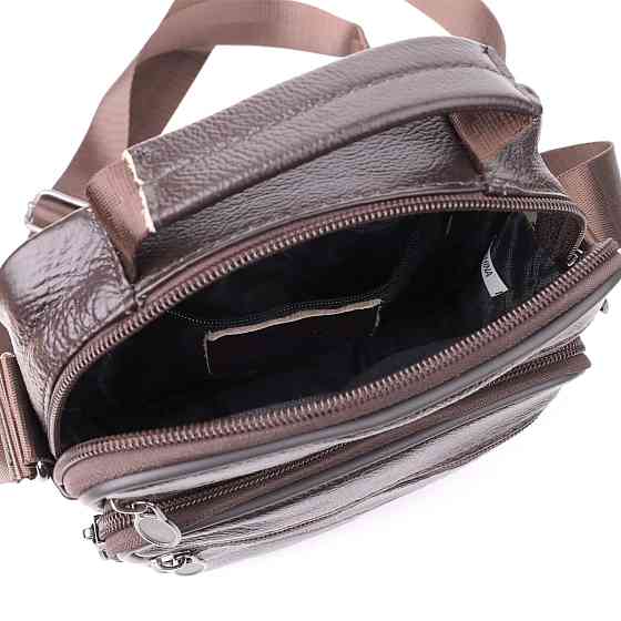 Невелика вертикальна сумка з ручкою для чоловіків з натуральної шкіри Коричневий (Vintage) Київ