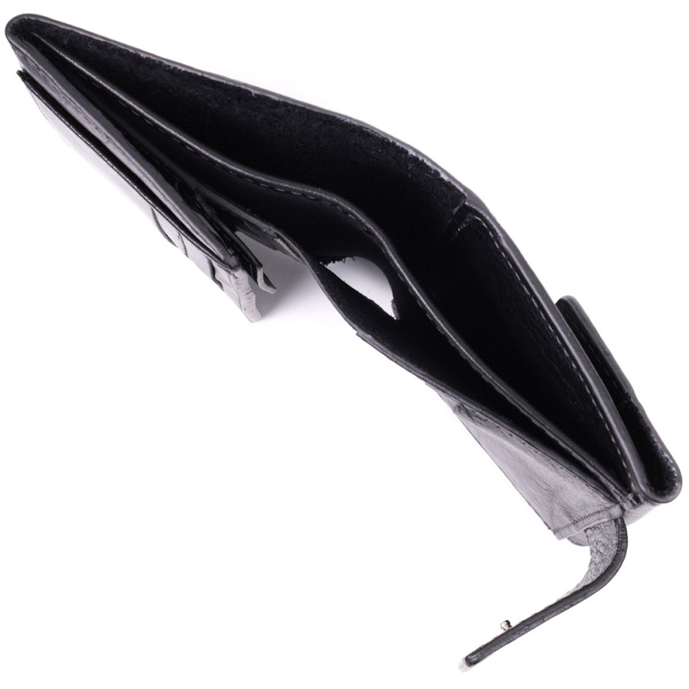 Шикарный кошелек с множеством отделений из люксовой натуральной кожи GRANDE PELLE 22573 Черный Киев - изображение 4