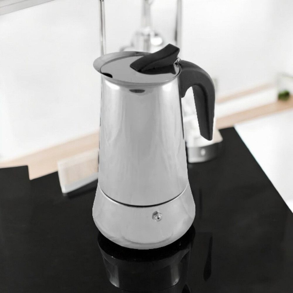 Гейзерная кофеварка нержавейка   UNIQUE UN-1902(KPSS-6 чашек ) нерж. 270 мл Одесса - изображение 2