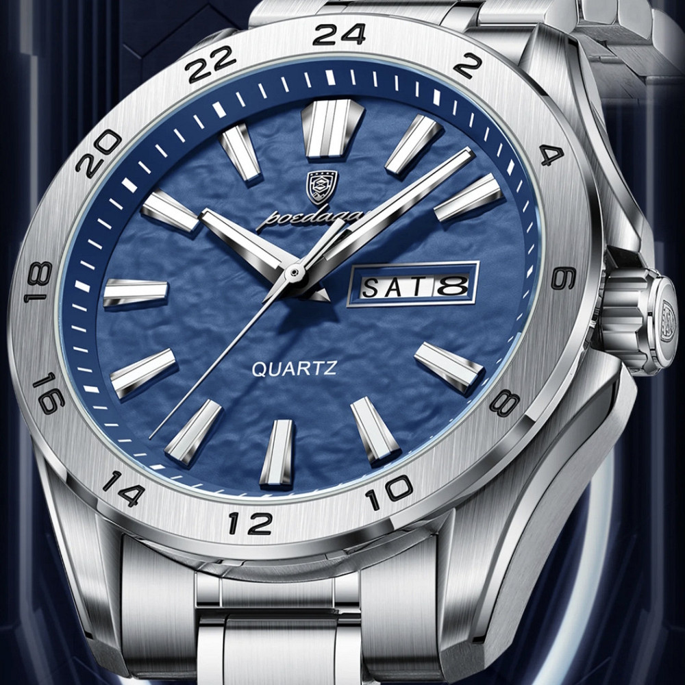 Годинник чоловічий наручний кварцовий Poedagar Cruize Сріблястий Вінниця - фото 4