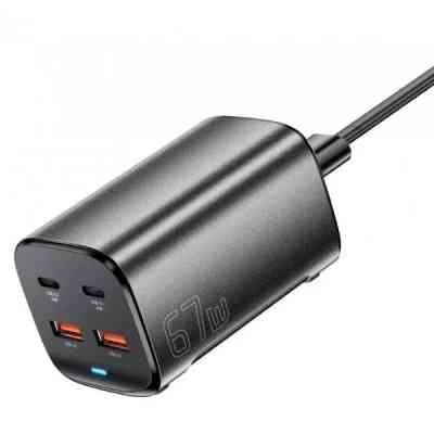 Зарядний пристрій Essager 2xUSB-C + 2xUSB 67W GaN (ECT2AC-JYB0G-Z) Вінниця
