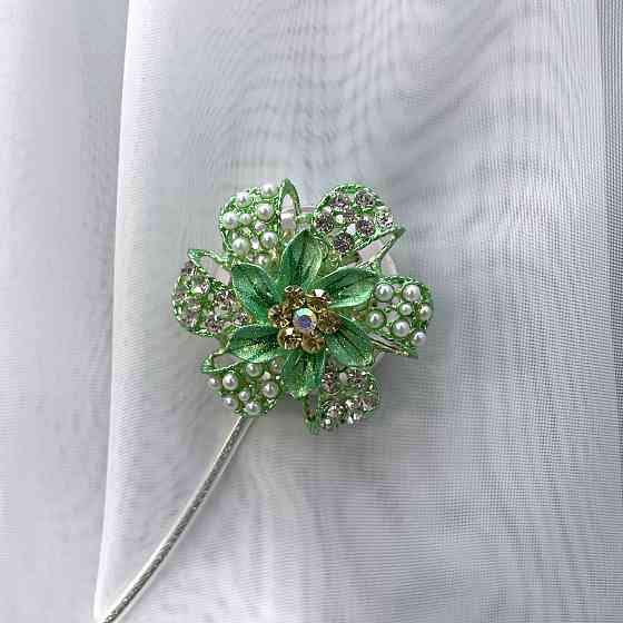 Магніти для штор та гардин "Flowers" набір 2 шт М'ятний (81-234) Київ