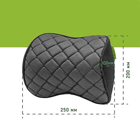 Автомобільний підголівник Comfort Trip AMF 001-5 250x200x100 з екошкіри чорний Дніпро