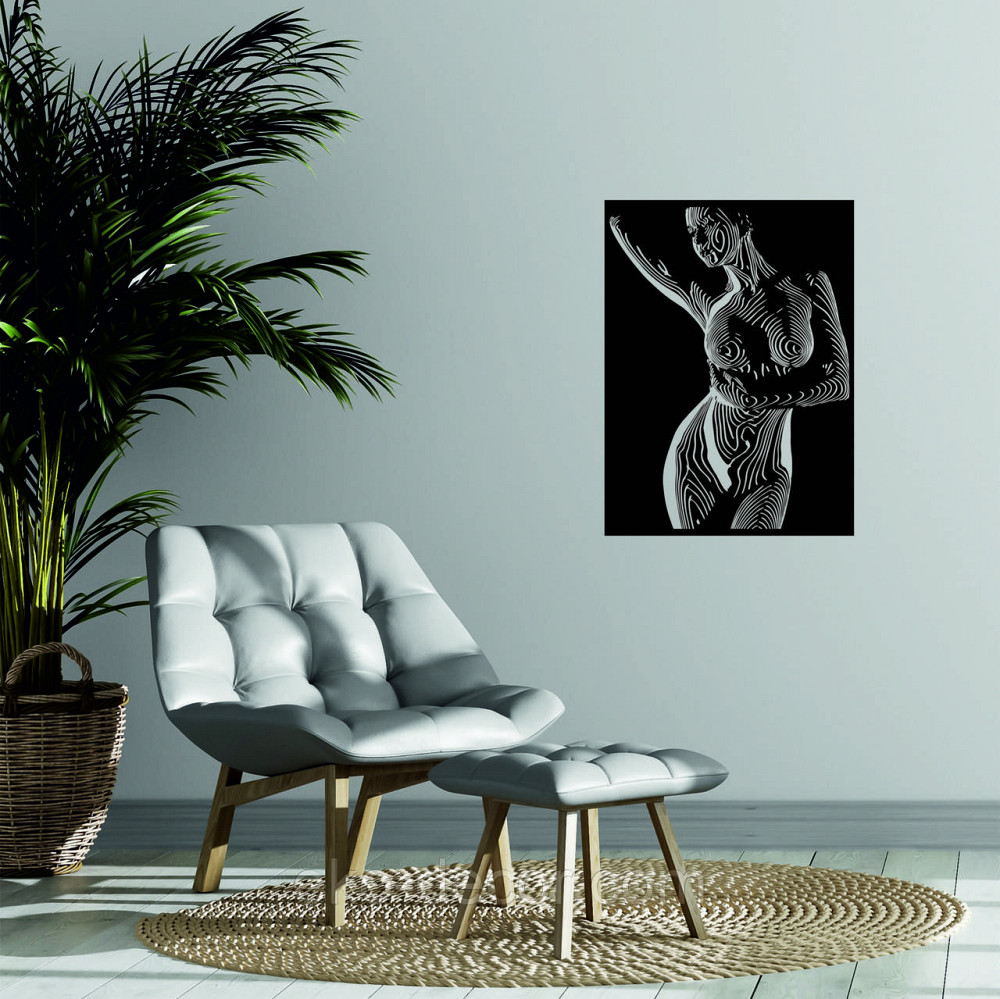 Декоративне настінне Панно «Жіноче тіло», Декор на стіну 90*66 см, Чорний Київ - фото 3