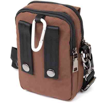 Сумка Vintage На пояс нейлон Коричневая (20648) Винница