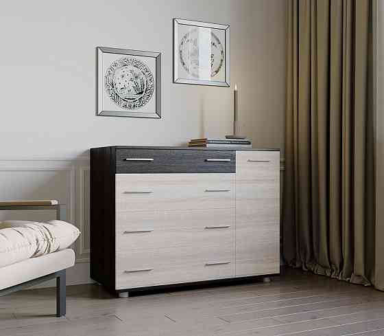 Комод для спальни Эверест с 4-мя ящиками К-3 (телескопические) 100х38х73 венге темный + дуб молочный (DTM-2492) Днепр