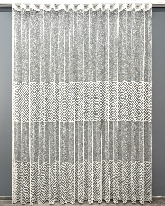 Тюль VR-Textil 2030т Жакард Ромб Меандр Молочний 400х270 см (42-1098) Київ - фото 2