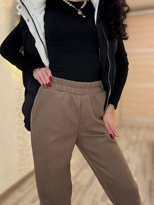 Жіночі утеплені штани мом із вельвету на щільному флісі Моко, 50/52 Одеса - фото 3