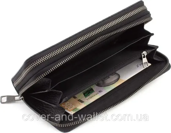 Стильний чоловічий шкіряний клатч на дві блискавки з фактурою під рептилію Marco Coverna 5902C Київ