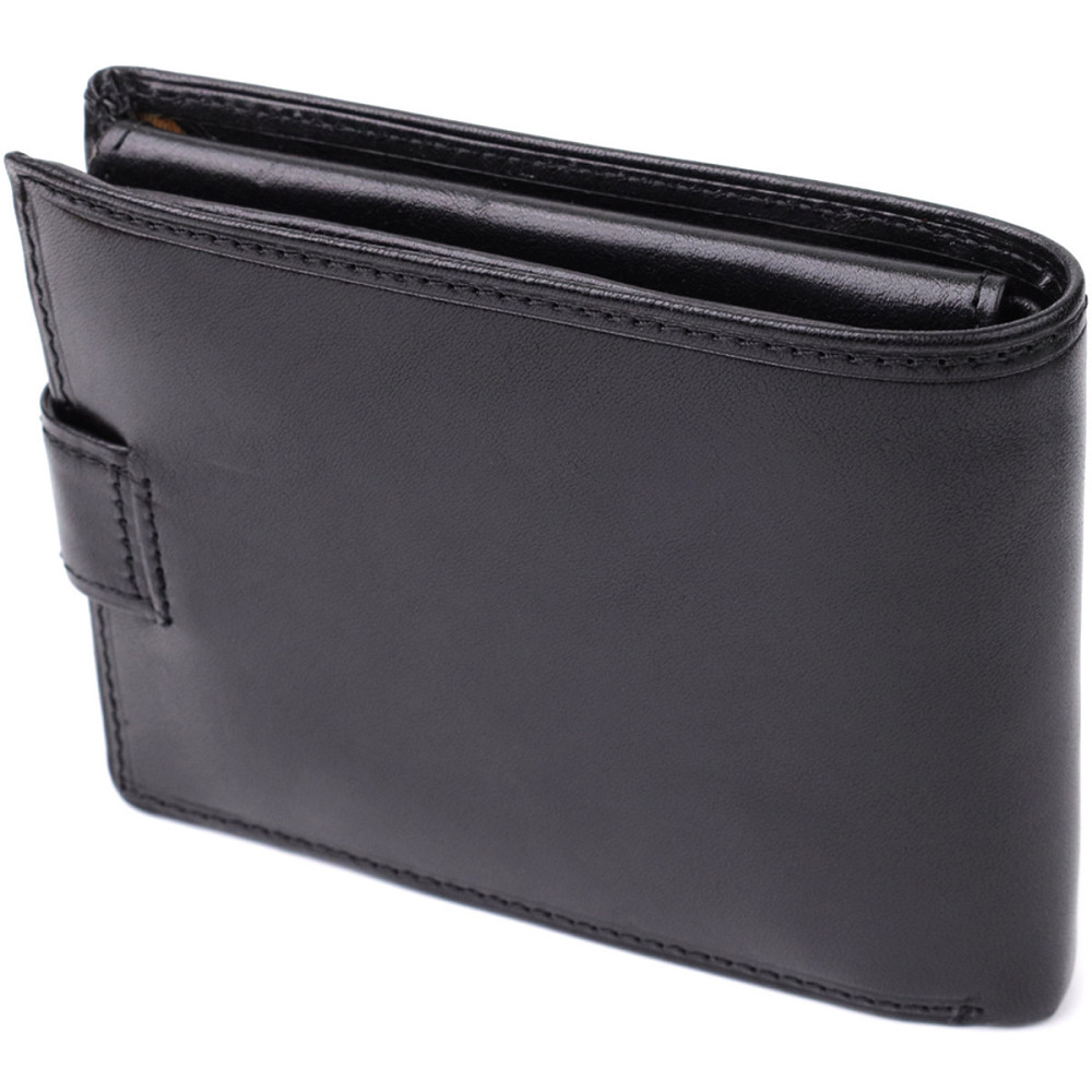 Бумажник мужской из гладкой натуральной кожи Черный (Tony Perotti) Киев - изображение 6