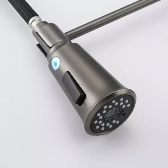 Змішувач для кухні з підключенням до фільтру GAPPO G4398-69 гнучкий вилив, графіт Київ