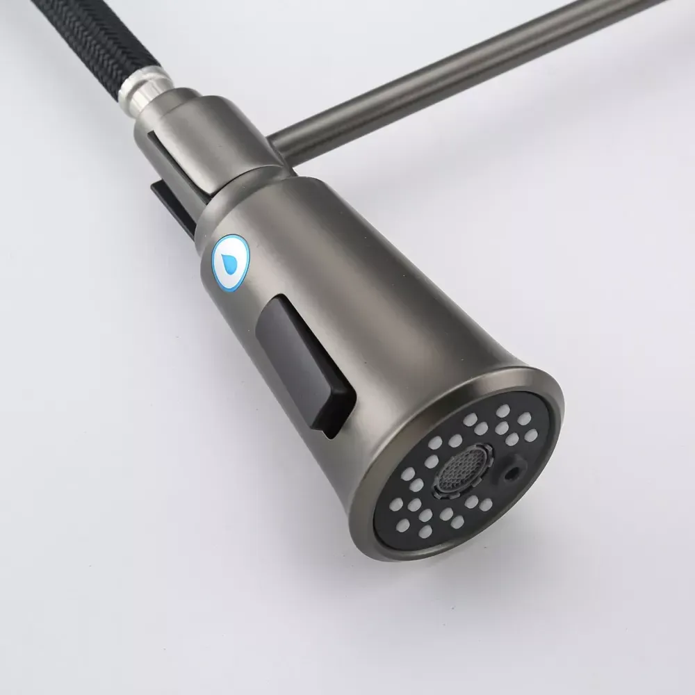 Змішувач для кухні з підключенням до фільтру GAPPO G4398-69 гнучкий вилив, графіт Київ - фото 5