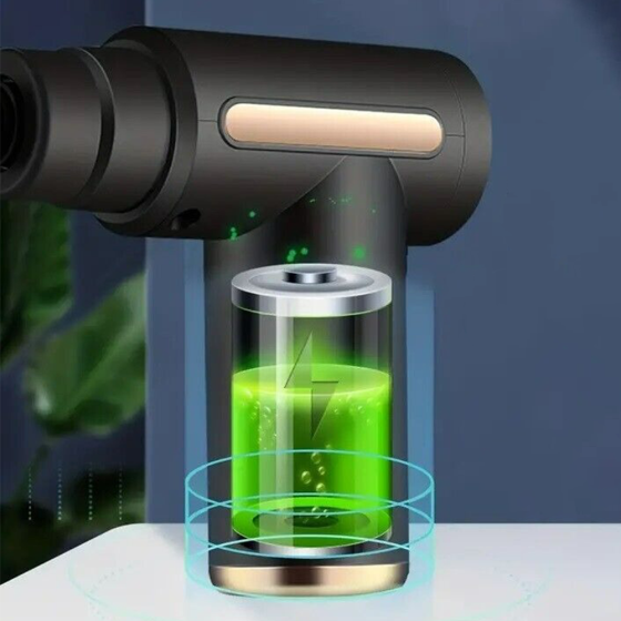 Перкусійний масажер з 4 насадками Gun Massager, Чорний / Ручний масажер / Масажер для тіла Київ