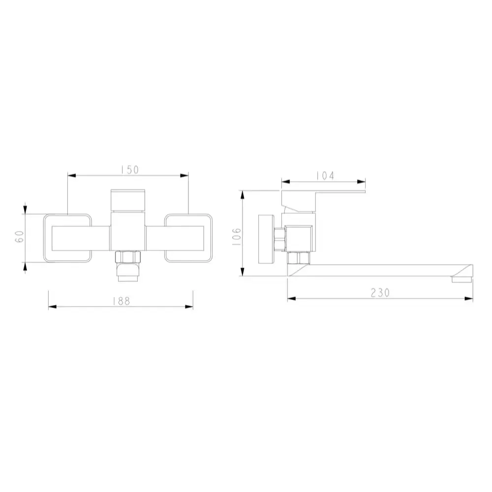 Змішувач настінний для кухні WEZER PRO12-02 нержавіюча сталь, сатин Київ - фото 3