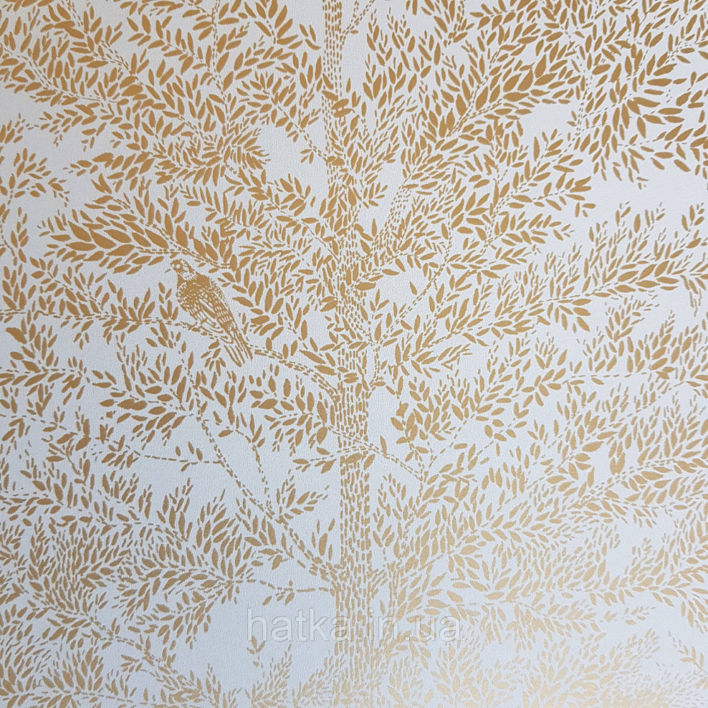 Шпалери вінілові на флізелін Caselio The Place to bed 0.53х10 м природа дерева гілки золотисті на блакитному Київ - фото 3