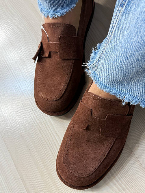 Туфлі жіночі Hengji 560-8 лофери замшеві коричневі, 37, 23,5 см Київ - фото 19