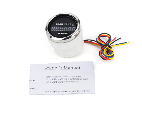 Цифровой Тахометр Со Счетчиком Моточасов I Gauge 52Mm (Белый) Led Дисплей Днепр