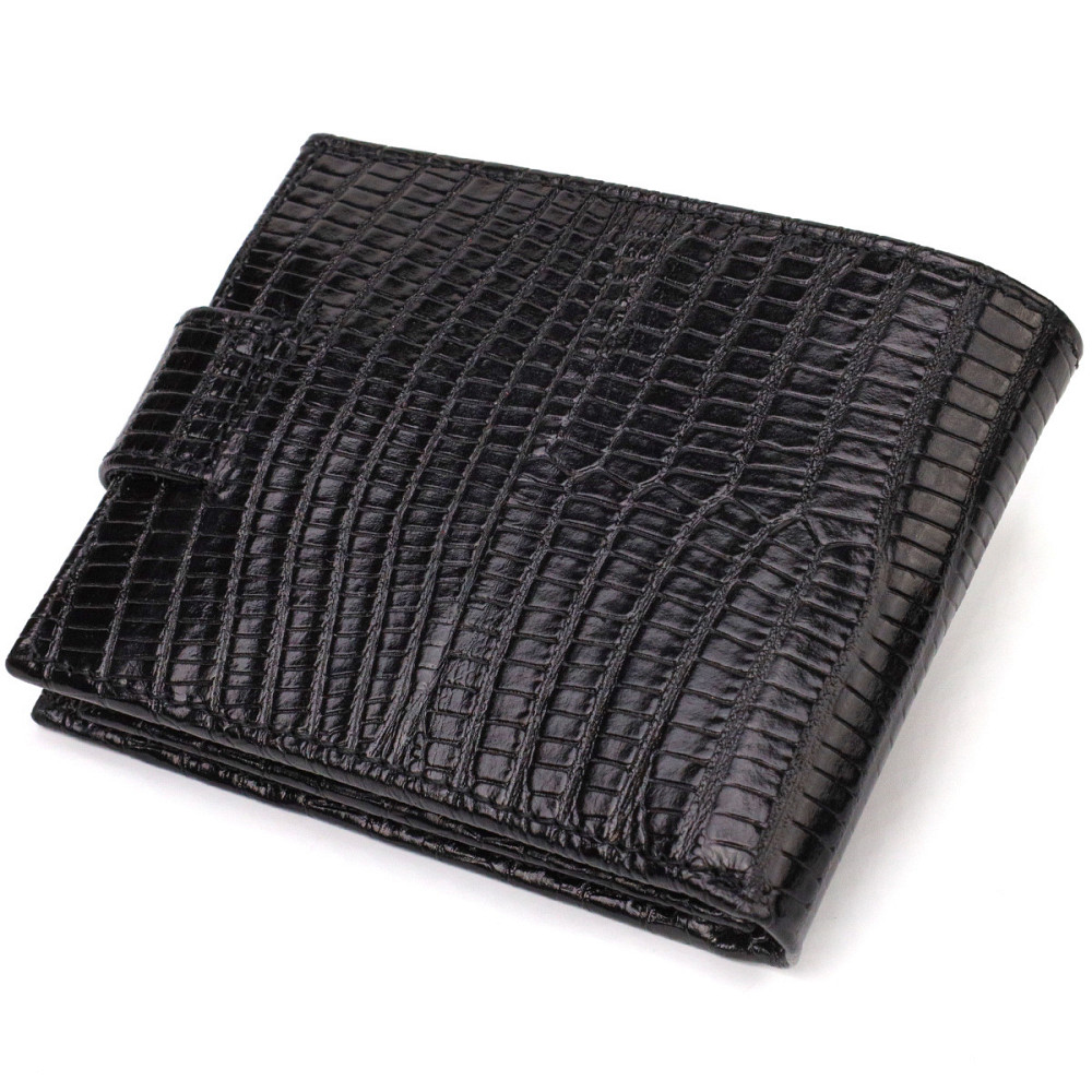 Невеликий фактурний чоловічий гаманець із натуральної шкіри з тисненням CANPELLINI 21748 Чорний Київ - фото 9