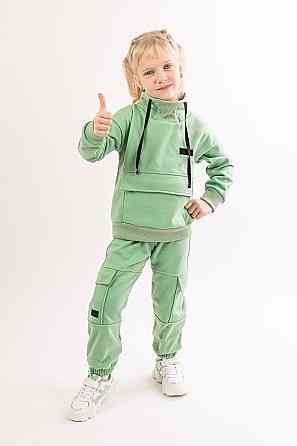 Костюм детский, спортивный х/б 100% (серый меланж, ментол, сиреневый,розовый, желтый) Крохатушка одяг 98, Ментол Киев