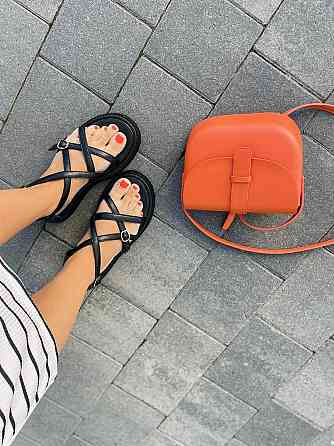 No brend Босоніжки жіночі A-1 чорні (літо, шкіра натуральна) (5117) Коломия