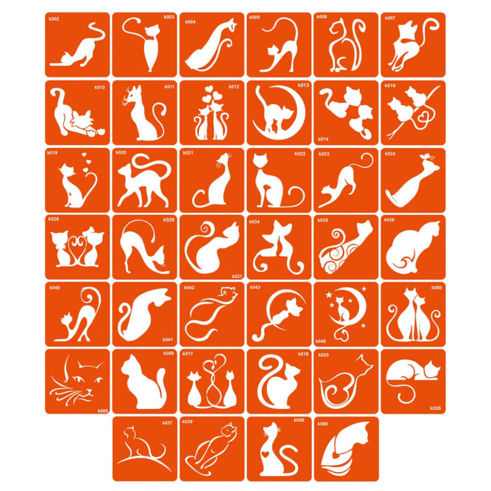 Набор трафаретов для био-тату «K - котики» k-simple_40_1 Винница - изображение 1