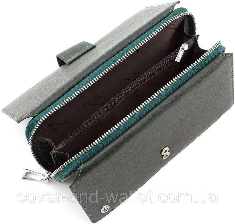 Великий багатофункціональний жіночий гаманець зеленого кольору ST 228 Київ - фото 5