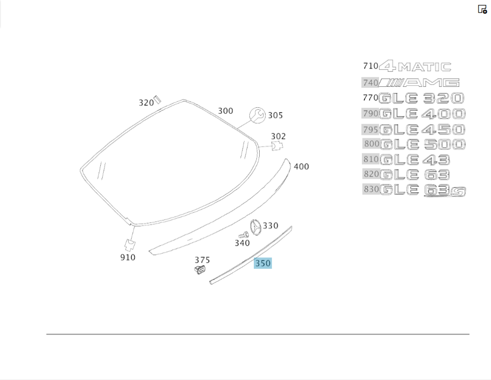 Mercedes-Benz  A2927430082 Хромований молдинг на кришці багажника GLE Coupe C292 Одеса - фото 2