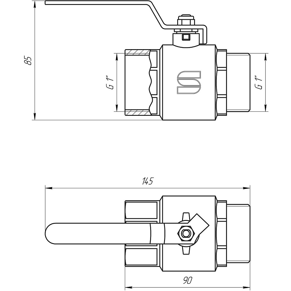 Кран кульовий прямий SELBA 1″ ЗВ КР SL1505 Луцк - изображение 4