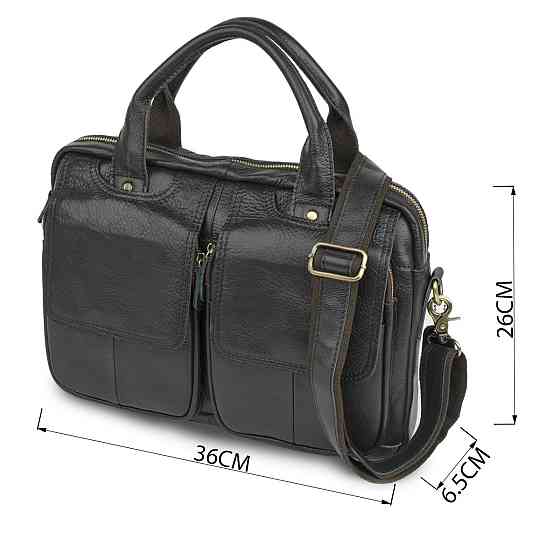 Сумка для ноутбуку з натуральної шкіри Vintage 14868 Чорна Київ