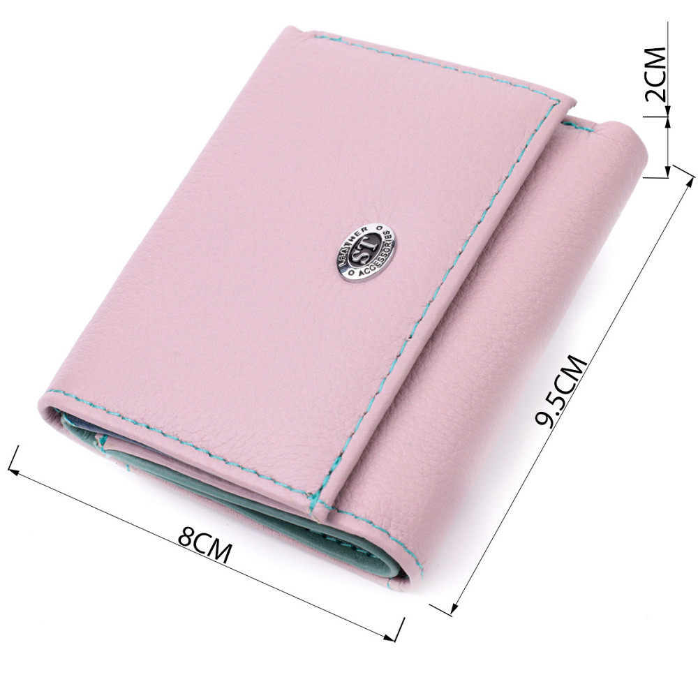 Компактний жіночий гаманець із натуральної шкіри Бежевий (ST Leather) Київ - фото 7