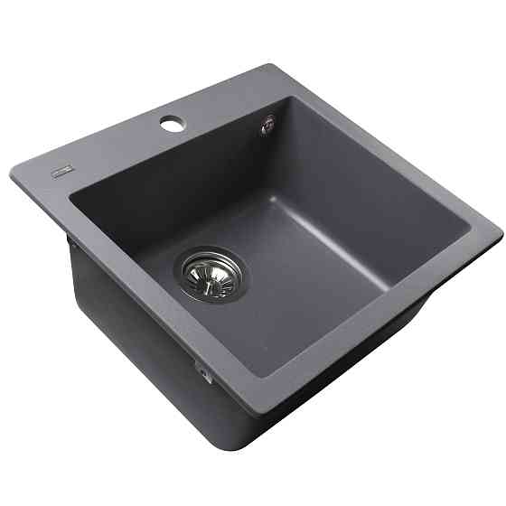 Гранітна мийка Globus Lux AOSTA сірий металiк 490x455мм-А0003 Київ