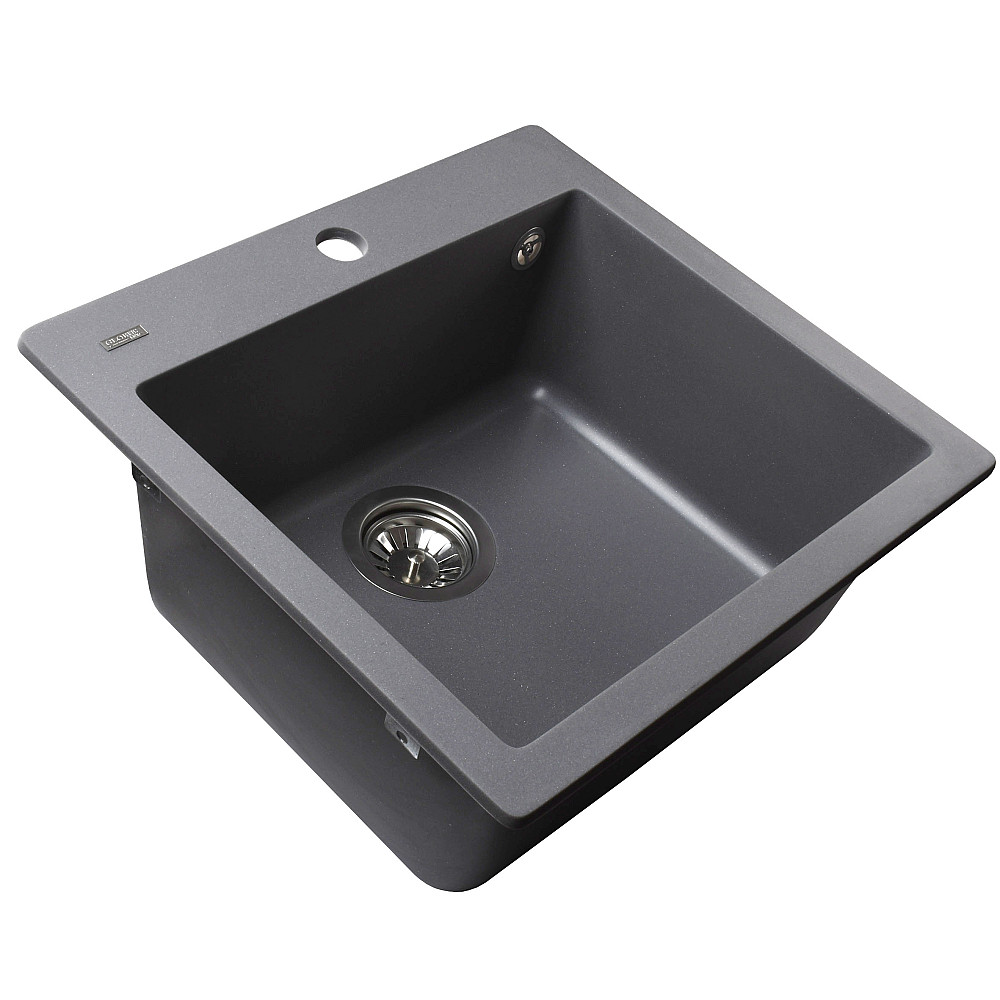 Гранітна мийка Globus Lux AOSTA сірий металiк 490x455мм-А0003 Тернополь - изображение 3