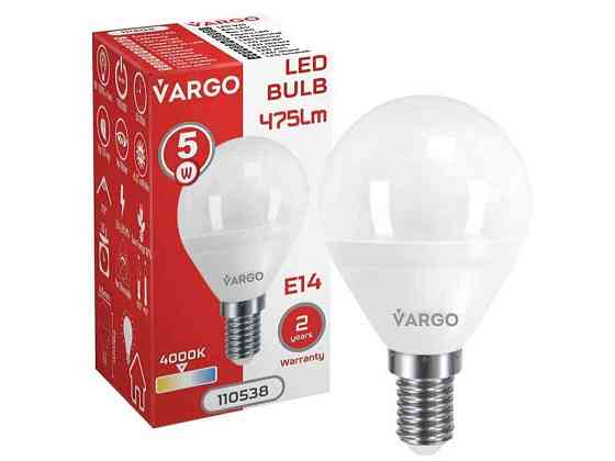 Лампа світлодіодна 5W E14 G45 4000K 220V (V-110538) ТМ VARGO Київ