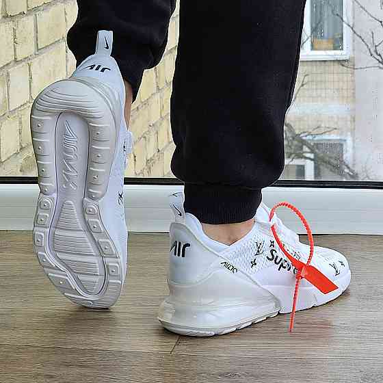 Кроссовки Nike 270 Мужские Белые Найк с Амортизацией Тканевые Летние Сеточка (размеры: 40,41,42,43,44,45)-11 Днепр