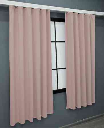 Комплект коротких штор VR-Textil Блекаут Midnight № 1226ш Світло-пудровий 140х170 см 2 шт (35-0219) Київ