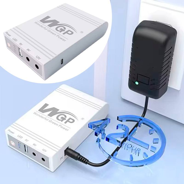 Источник бесперебойного питания мини UPS WGP емкость 38.48wH 10400mAh (Белый) Винница - изображение 8